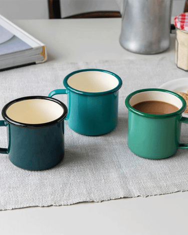 Small Enamel Cup Teal Green