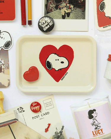 Peanuts Snoopy Small Tray 'Valentines'
